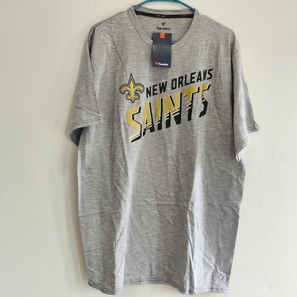 New Orleans Saints Fanatics Heather Gray T-Shirt NFL Football Mens 2XL - Picture 1 of 5